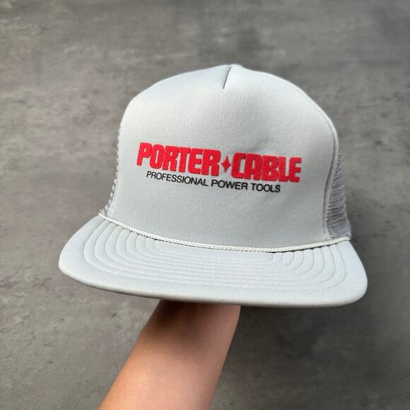 Vintage Porter Cable Power Tools Gray Red Trucker Hat - Picture 1 of 6